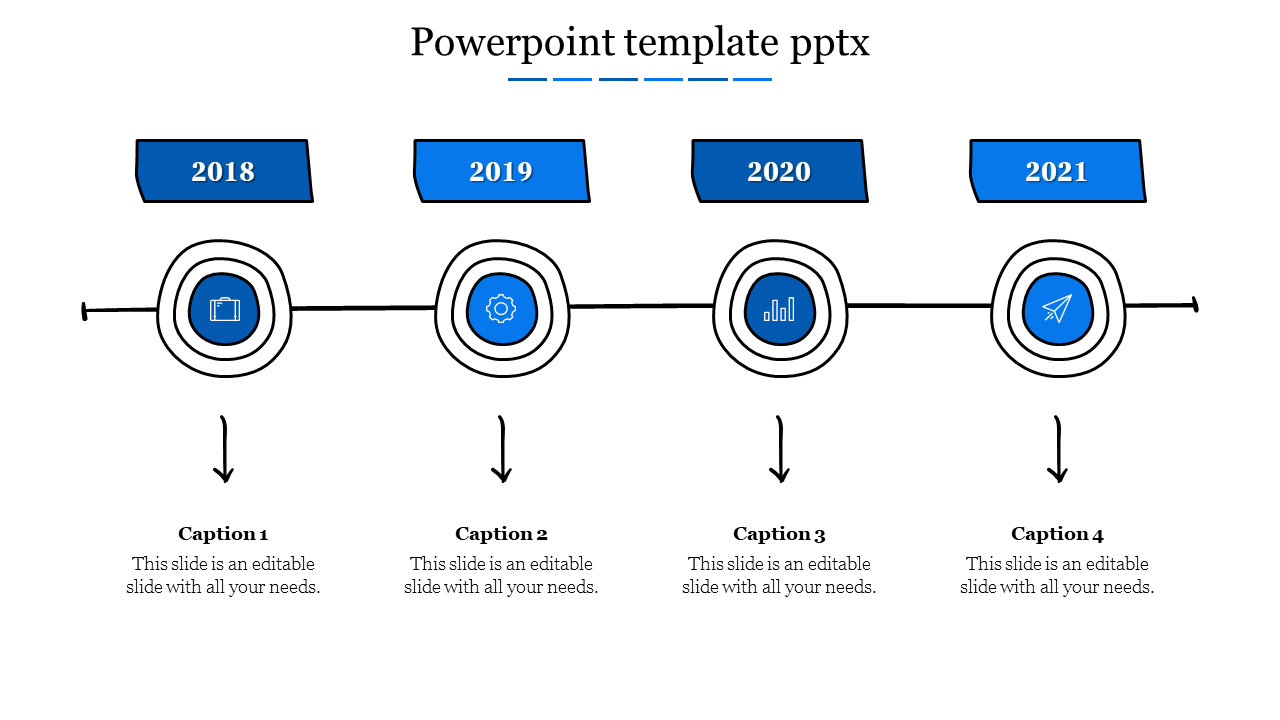 Free - Get PowerPoint Template PPTX With Four Node